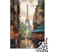 Escena de la Calle de París Rompecabezas 1000 Piezas Ilustrados Juego Difícil Adultos Familia Regalo Hombre Mujer Navidad DIY Papel 70x50cm/1000pcs
