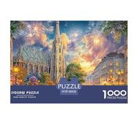 Escena de la Catedral de París Rompecabezas para Adultos Un Vibrante Y Desafiante Rompecabezas Multicolor Excelencia para Adultos (Recomendado 14+) 38x26cm/1000pcs
