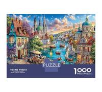 Escena de la Ciudad del río 1000 Piezas Puzzle Bundle - Cartón Resistente Puzzle De Entrenamiento Cerebral para Amantes De Puzzles Familiares & Mejor Regalo para Amantes De Puzzles 70x50cm/1000pcs