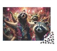 Escena de la Fiesta de Raccoon Puzzle 1000p Adultos Y Jóvenes Muy Difícil Juego De Lógica Producto Duradero Tiempo Libre Cartón Reciclado 38x26cm/1000pcs