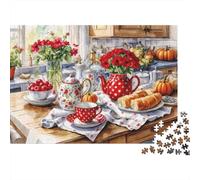 Escena de la Hora del té de otoño Puzzles Imposible,desafío for Adults Interesante Juego Educativo 1000 Piezas Obra De Arte De Juego De para Adultos Y Niños A Partir De 12 Años 52x38cm/1000pcs