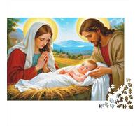 Escena de la Natividad Jesus Mary Puzzle Mil Piezas para Toda La Familia Reto Mental Piezas Precisas Hecho En Europa Actividad Indoor Reciclable 70x50cm/1000pcs