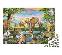 Escena de la Selva de la Vida Silvestre Puzzle Mil Piezas para Adolescentes Entrenamiento De Concentración Regalo para Adultos Elección Amazon Entretenimiento En Casa Cartón Ecológico 52x38cm/1000pcs