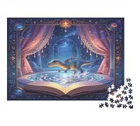 Escena de Libro de Historias de Dinosaurio de fantasía Puzzle de 1000 Piezas Papel para Adultos imaginación concentración Familia Relax decoración Regalo 38x26cm/1000pcs