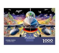 Escena de Londres Jigsaw Jet Plane Over Vibrant City Puzzle Mil Piezas Papel Resistente - para Jóvenes Adultos Ocio Desarrollo Cognitivo Difícil 70x50cm/1000pcs