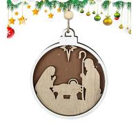 Escena de nacimiento de Jesús - navideño detallado, madera hecha a mano | Chimenea Decoración de puerta Árbol de Navidad Hogar Religioso Celebración Tradición Cristiana Elegante