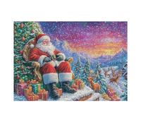 Escena de Navidad con Perro Disfrazado de Papá Noel Rompecabezas 300 Piezas Cartón para Niños Mayores 14 Años Tiempo Libre Actividad Antiestrés Más Vendido Detalle Único Original 300 PCS