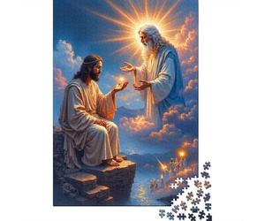 Escena de oración de Jesús 1000 Piezas Cartón Resistente Rompecabezas Premium Pareja Socios Descompresión Desafío Decoración De Paredes Paquete De Valor 38x26cm/1000pcs