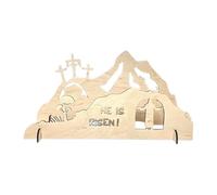 Escena de Pascua del Nacimiento, Señal Religiosa Para Escritorio, Escena De La Tumba De Pascua, Para Hogar Iglesia Estantería Mesilla Decoración Cristiana Adultos Regalo