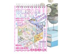 Escena De Pegatina - 3D | Libro De Pegatinas Escenas | Terapia De Śceno Miniatura 3D | Escenas Pegatinas Antiestrés, Colección 'Pegatinas Para Niños Y Niñas Para Adultos, Amigos