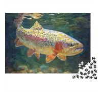 Escena de Pesca Puzzle 1000 Piezas Trucha Arco Iris Cartón Premium para Niños 12+ Reunión Amigos para Entrenar La Mente Oferta Mejor Regalo 52x38cm/1000pcs