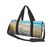 Escena de Playa con sillas Impresas., Bolsa de Viaje de Gran Capacidad, Bolso Redondo, Bolsa de Viaje Deportiva, Bolsa de Mano, Bolsa de Fitness