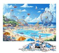 Escena de Playa Puzzles 300 Piezas Adultos Cumpleaños Juegos Educativos Juego De Rompecabezas para Decoración del Hogar Stress Relief Toy 300pcs (40x28cm)
