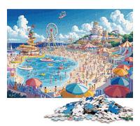 Escena de Playa Puzzles 300 Piezas Adultos Educational Game Juego De Rompecabezas para Decoración del Hogar Cumpleaños Stress Relief 300pcs (40x28cm)
