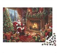 Escena de Santa de Navidad_1 Rompecabezas 1000 Piezas Cartón Resistente para Coleccionistas Desafío Ultra Difícil Juego De Fiesta Mejor Regalo para Aficionados Serios 52x38cm/1000pcs