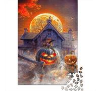 Escena de Terror de Halloween 1000 Piezas Cartón Resistente Rompecabezas Clásicos Fans De Adolescentes 12-18 Años Alivio del Estrés Decoración De Paredes 38x26cm/1000pcs