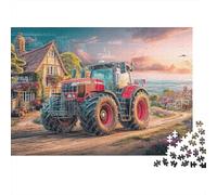 Escena de Tractor Rural 1000 Piezas Cartón Ecológico Estilo de Arte Digital Vivo Set Regalo Rompecabezas Ados (12-18) Juego Educativo Relajación Decoración Interior Regalo Familia 52x38cm/1000pcs