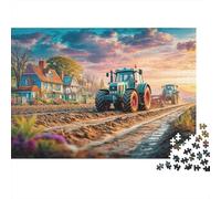 Escena de Tractor Rural 1000 Piezas Rompecabezas cartón Rompecabezas Mental Educativo Desarrollo cognitivo Todas Edades Familia apasionados 52x38cm