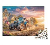 Escena de Tractor Rural 1000 Piezas Rompecabezas de cartón Paisaje Granja Vintage Educativo Reto Mental niños Aprendizaje Desarrollo cognitivo 52x38cm