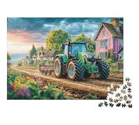 Escena de Tractor Rural 1000 Piezas Rompecabezas de cartón Paisaje Granja Vintage Principiantes Adultos niños 12+ Entrenamiento Cerebral Desarrollo cognitivo 38x26cm