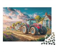 Escena de Tractor Rural Paquete de Rompecabezas de Pintura de Campo Vintage en Papel Grueso para Adultos Mayores Entrenamiento Cerebral Regalo de Secret Santa 70x50cm/1000 Piezas