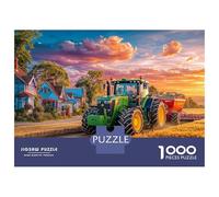 Escena de Tractor Rural Puzle De 1000 Piezas - Estilo de Paisaje de Granja Clásico Desconexión Digital - Cartón Reciclado 38x26cm/1000piezas