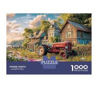 Escena de Tractor Rural Puzle De 1000 Piezas - Paisaje de Granja Clásico Desconexión Digital - Cartón Reciclado 38x26cm/1000piezas