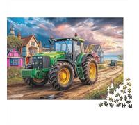 Escena de Tractor Rural Puzzle 1000 Piezas para Adultos Vintage-Landlebensstil Art Entrenamiento De Concentración Mejora De La Concentración Más Vendido Decoración del Hogar Cartón Grues