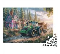 Escena de Tractor Rural Puzzle 1000 Piezas para Parejas Estilo artístico Vintage de Campo Detalles Nítidos Reducción De Estrés Más Vendido Sin Polvo Papel Grueso 70x50cm/1000pcs