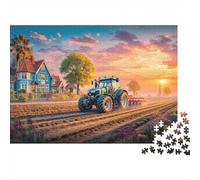 Escena de Tractor Rural Puzzle 1000p Adultos Y Ni?os Vintage-Landlebensstil Style Muy Difícil Puzzle Muy Difícil Mejor Valorados Entrenamiento De Concentración Cartón Premium 70x50cm/1000pcs