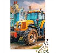 Escena de Tractor Rural Puzzle De 1000 Piezas Arte de vehículos agrícolas Vintage Puzzle Arte Diversión Adultos Y Niños A Partir De 12 Año 38x26cm/1000pcs