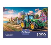 Escena De Tractor Rural Puzzle De 1000 Piezas - Estilo Pintura Campestre Vintage Práctica De Mindfulness - Acabado Premium 70x50cm/1000pcs