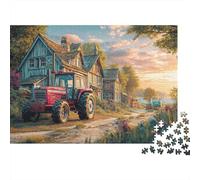 Escena de Tractor Rural Puzzle De 1000 Piezas Paisaje de Granja Vintage Puzzles Clásicos para para Adultos Y Niños Adultos Y Niños A Partir De 12 Año 70x50cm/1000pcs