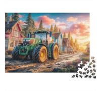 Escena de Tractor Rural Puzzle Mil Piezas para Toda La Familia Estilo Artístico del Pueblo Colorido Reto Mental Piezas Precisas Hecho En Europa Actividad Indoor Reciclable 38x26cm/1000pcs