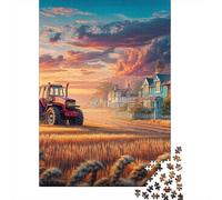Escena de Tractor Rural Puzzles 1000 Piezas Arte Pastoral del Campo Style Puzzles Clásicos para para Adultos Y Niños Adultos Y Niños A Partir De 12 Año 52x38cm/1000pcs