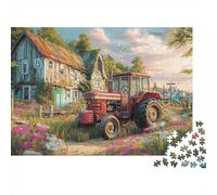 Escena de Tractor Rural Puzzles 1000 Piezas Estilo de Granja Rural Vintage Puzzles Clásicos para Rompecabezas De Piso Y Juego Familiar Adultos Y Niños A Partir De 12 Año 52x38cm/1000pcs