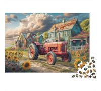 Escena de Tractor Rural Puzzles 1000 Piezas Estilo Paisaje Rural Vintage Puzzles Clásicos para para Adultos Y Niños Adultos Y Niños A Partir De 12 Año 38x26cm/1000pcs