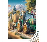 Escena de Tractor Rural Puzzles 1000 Piezas Paisaje Rural Vintage Art Puzzles Clásicos para para Adultos Y Niños Adultos Y Niños A Partir De 12 Año 38x26cm/1000pcs