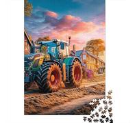 Escena de Tractor Rural Puzzles 1000 Piezas Paisaje Rural Vintage Art Serie Art Collection Rompecabezas De Piso Y Juego Familiar Adultos Y Niños A Partir De 12 Año 38x26cm/1000pcs