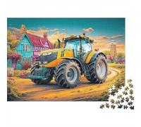 Escena de Tractor Rural Rompecabezas de ilustración de Campo Colorido en Papel Grueso para Adultos Mayores Regalo Relajante de Secret Santa 38x26cm/1000 Piezas