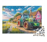 Escena de Tractor Rural Rompecabezas DIY 1000 Piezas para Adultos Y Adolescentes, Papel Premium Resistente,Pintura de Campo Vintage Regalo Pascua, Rompecabezas Decorativo 52x38cm/1000pcs
