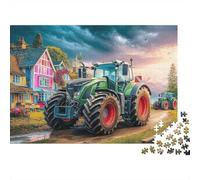 Escena de Tractor Rural Rompecabezas DIY de Arte paisajístico Granjero Vintage en Papel Premium para niños +12 Divertido Regalo para Calcetines navideños 38x26cm/1000 Piezas