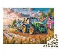Escena de Tractor Rural Rompecabezas DIY de Estilo paisajístico Granjero Vintage en Papel Premium para niños +12 Divertido Regalo para Calcetines navideños 70x50cm/1000 Piezas