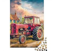 Escena de Tractor rústico Puzzle De 1000 Piezas Arte de Paisaje Rural Vintage Puzzle Arte Diversión Adultos Y Niños A Partir De 12 Año 38x26cm/1000pcs