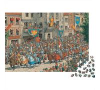 Escena de un Desfile de Medieval Rompecabezas Sostenibles Estampados para Adultos De Madera De 70x50cm/1000pcs