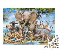 Escena de Vida Silvestre Africana Puzzles Imposible,desafío for Adults Animales Juego Educativo 1000 Piezas Obra De Arte De Juego De para Adultos Y Niños 38x26cm/1000pcs