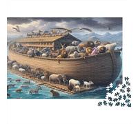 Escena del Arca de Noé Puzzles 1000 Piezas De Cartón Grueso Puzle Clásico Anti Estrés Adultos para Decoración De Pared como Regalo Original 70x50cm/1000pcs