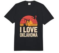 Escena del Atardecer de la Bomba de Aceite I Love Oklahoma Comfort Colors Adult Heavyweight T-Shirt