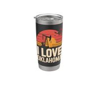 Escena del atardecer de la bomba de aceite I Love Oklahoma Vaso térmico de acero inoxidable de doble pared