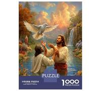 Escena del Bautismo de Jesús 1000 Piezas Puzzle Premium Puzzle para Adultos, Cartón Resistente - para Parejas, Ultra Difícil, Top Calificado, Actividad Casa 38x26cm/1000pcs